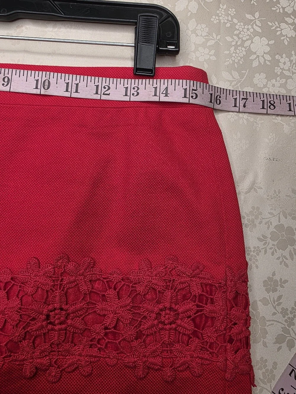 NWT J.Crew Red Floral Crochet Lace Trim Mini Skirt Size 4 (Style A4134)